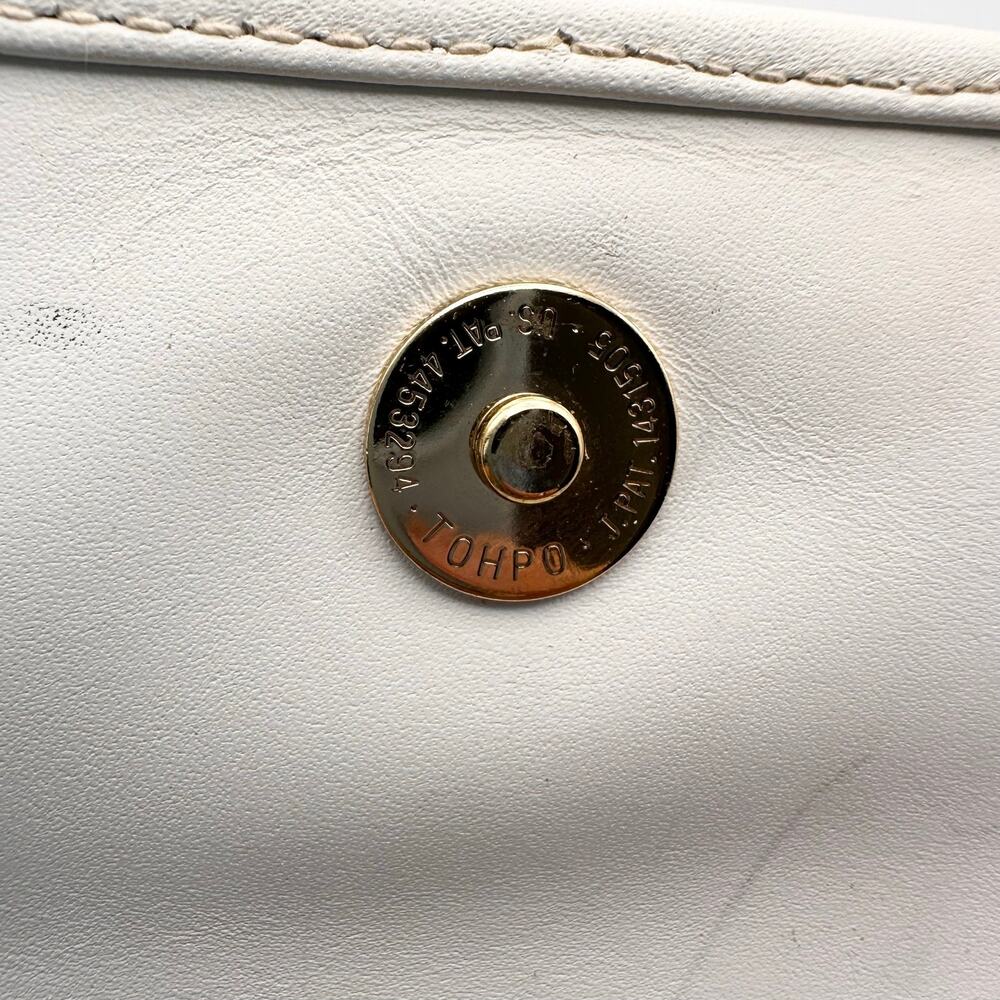 Gucci Vintage 80s Flora Flap Clutch Bag Ecru Canvas White Leather Trim READ - Picture 16 of 16
